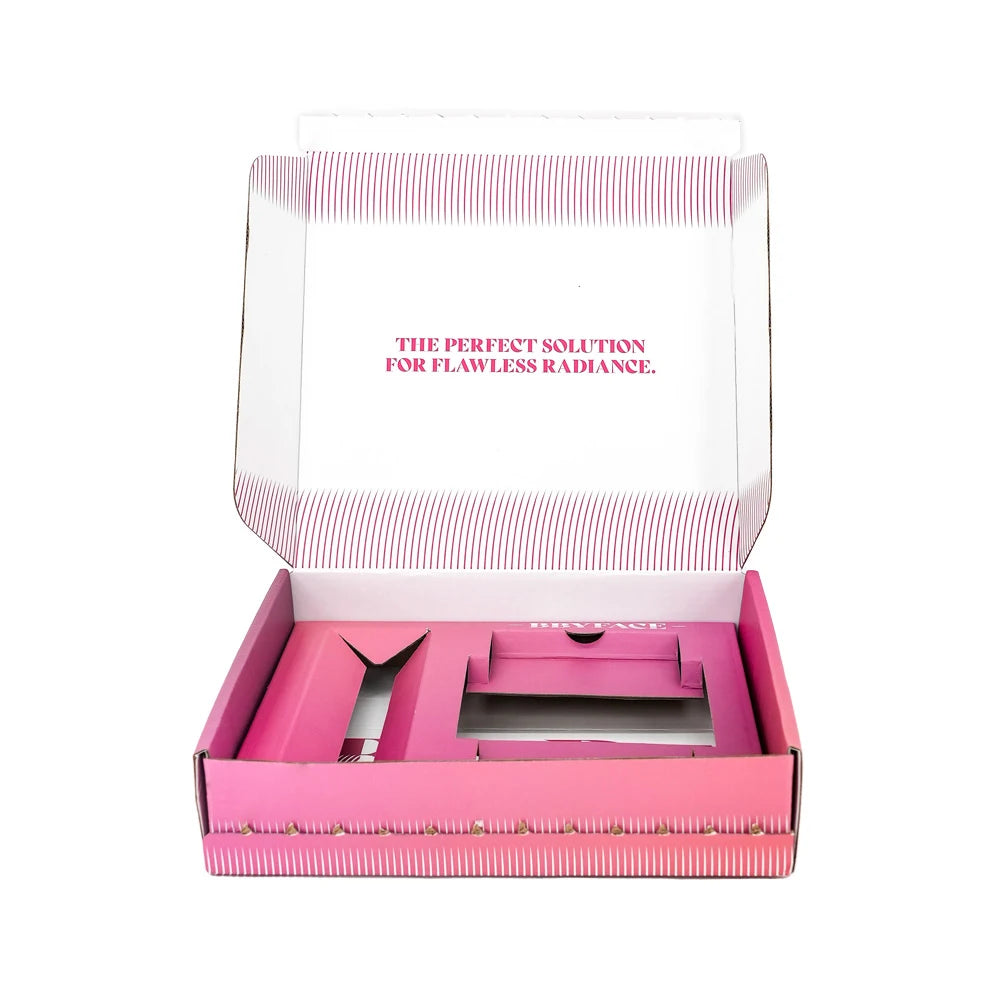 Custom Logo Printed Corrugated Pink Cardboard Mailer Boxes Hardboard Paper Packaging for Shoes Clothes