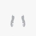 Ailmay Top Quality 925 Sterling Silver Dazzling Clear CZ Ear Buckles Hoop Earrings for Women Wedding Engagement Jewelry Gift