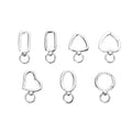 925 Sterling Silver Oval Square Heart Round Rectangle Triangle Shape Ring Keychain Clasp 360 Swivel Push Gate Snap Lobster Clasp