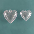 30mm 40mm 50mm Empty Clear Plastic Acrylic Fillable Hearts Shape Ball Craft Ornament DIY Empty Hanging Plastic Heart Ball Box