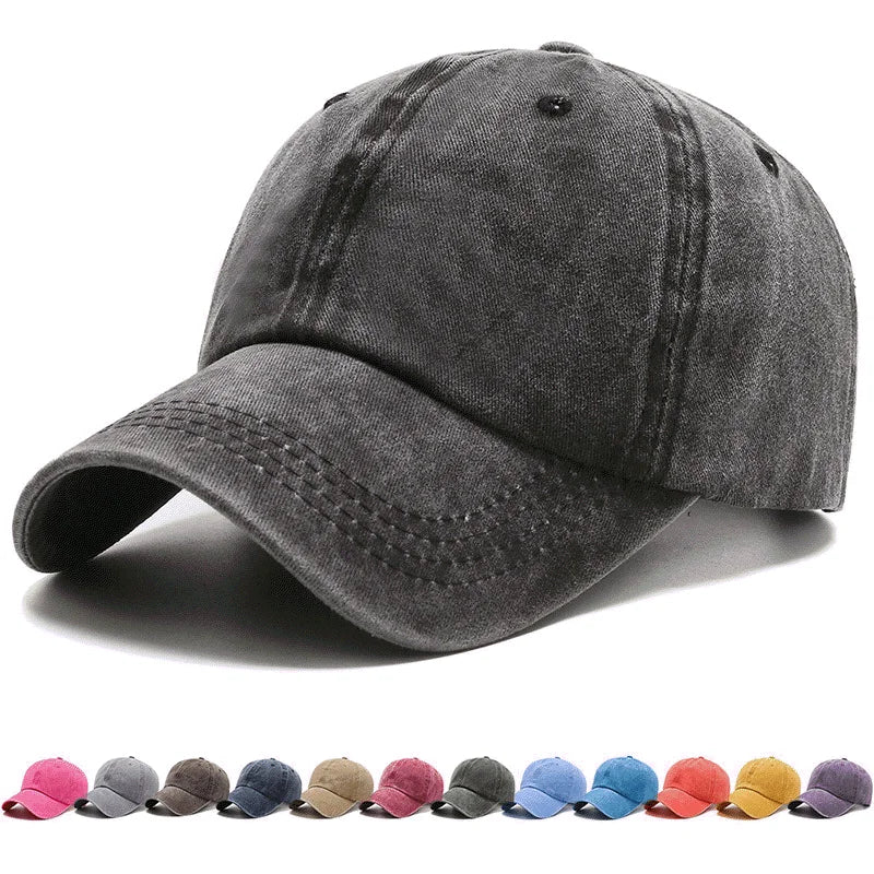 Custom Logo Vintage Cotton Adjustable Denim Distressed Fit Washed Sports Dad Baseball Ball Caps