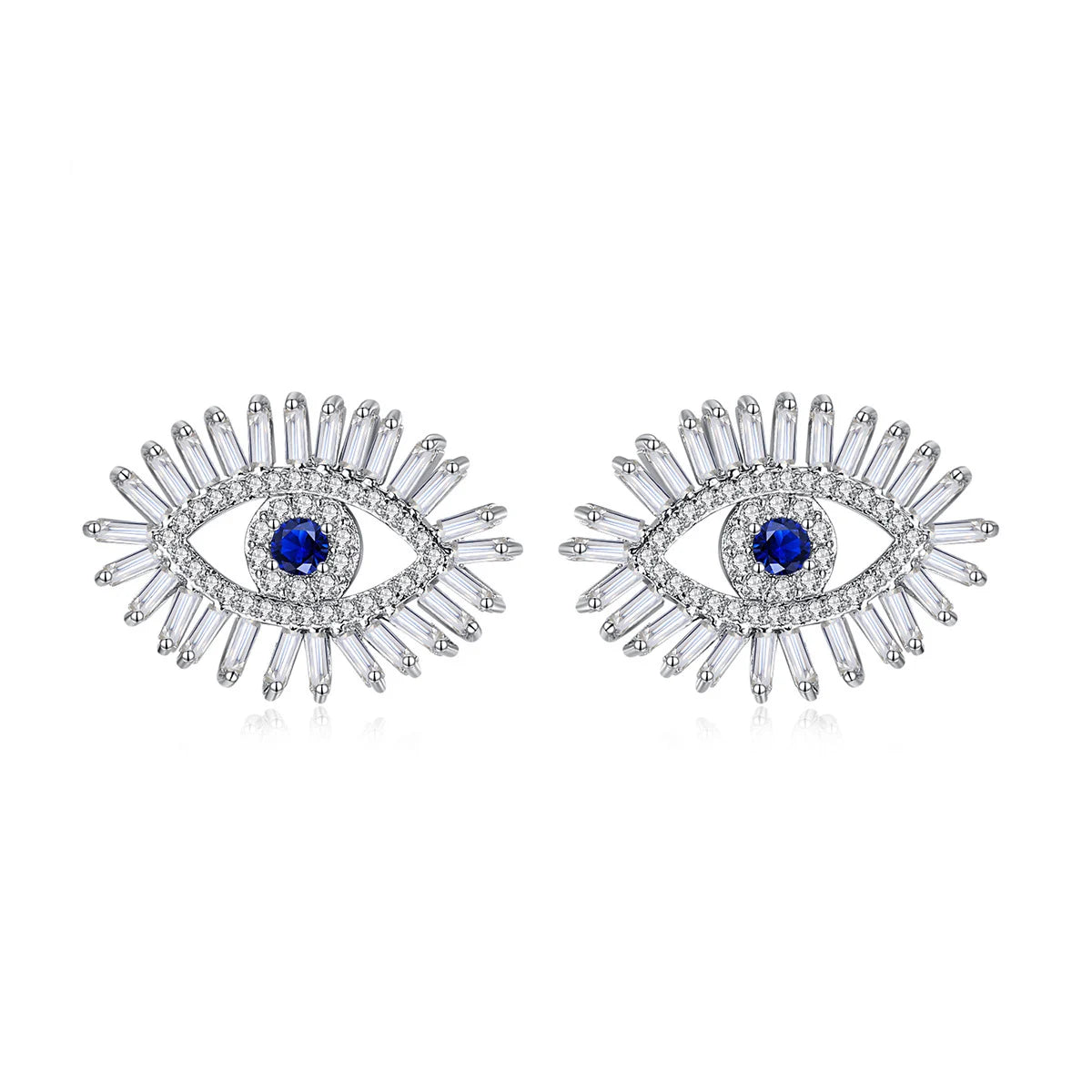 Blue Eyes Earrings Jewelry Copper Inlaid Zircon Earrings Women Evil's Eye Personalized Ear Jewelry