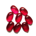 Wholesale Price Loose Gemstone Oval Cabochon Flat Back 5# Color Ruby Beads Synthetic Corundum for Jewelry