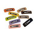2.95 Inch 7.5 cm Faux Leather Lined Rectangle Hair Clips Large Metal Snap Hairpins for Women  Girls Side Hair Barrettes