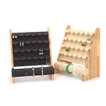 24-Slot Microfiber Jewelry Organizer Wood Timber Stud Display for Earrings Rings Bangles-Microfiber Holder Container MegaBDM