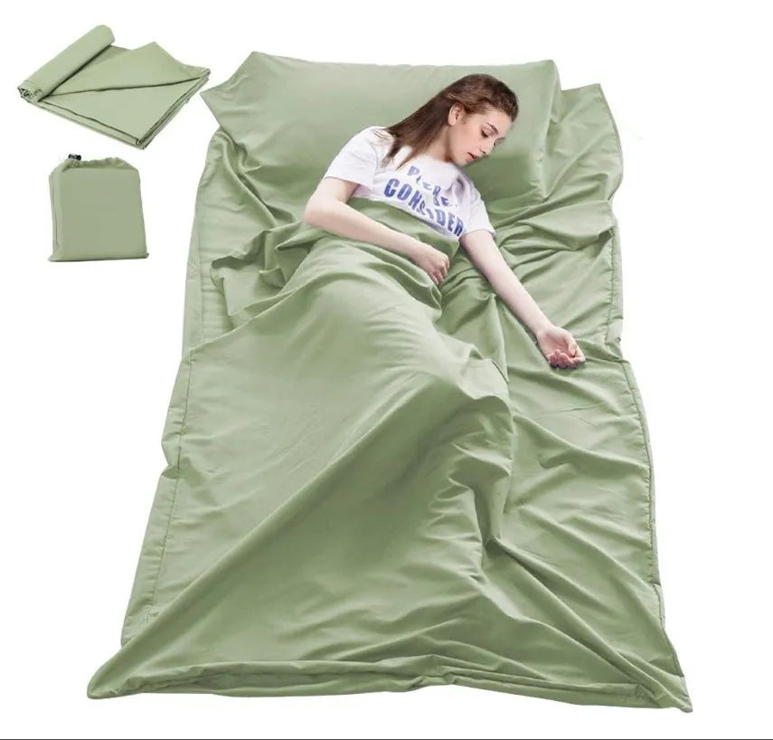 Woqi Outdoor Single/double Lightweight Portable Isolation Dirty Sleeping Bag for Camping / Hotel / Hospital / Travel