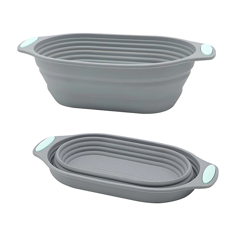 Hot Sale Collapsible Soft Silicone Bread Proofing Basket Set Sourdough Bread Baking Supplies Sourdough Bread Baking