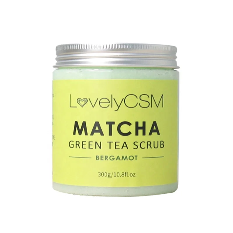 Wholesale Herbal Matcha Green Tea Body Scrub Exfoliating Multi-Purpose Facial Body Wash Salt Chemical for Hydrating Skin