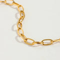 Real Gold Vacuum Electroplating Paper Clip Chain Necklace for Women