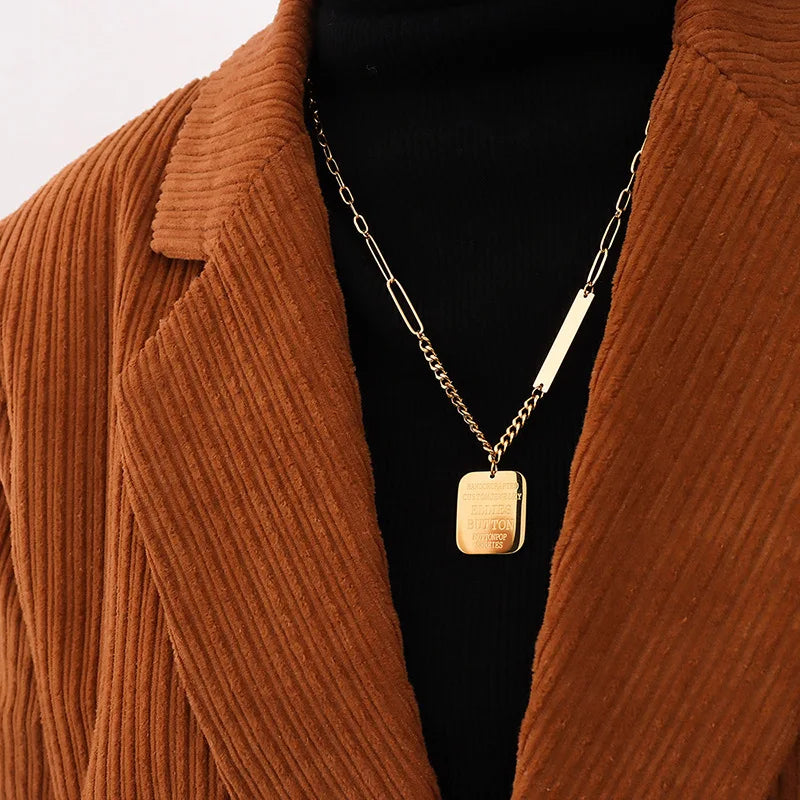 Unique Design Jewelry 18K Gold PVD Plated Stainless Steel Pendant Necklace for Women P163