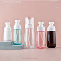 Cosmetic Packaging Blue pink Brown Plastic Spray Bottles with Sprayer 30ml 60ml 100ml PETG Plastic  Hair Spray Bottle