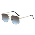 Luxury New Oversized Sunglasses for Men Custom Metal Frame Double Bridge Acrylic Lenses in Blue Gray Tea Frame Colors