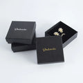 Luxury Black Textured Wedding Cardboard Necklaces Ring Packaging Bracelet Jewelry Gift Boxes Black Paper Box with Lid