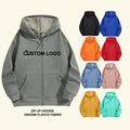 Unisex Custom 350gsm Blank Full Zip up Hoodie Fleece Oversized Heavyweight Black Red Winter Warm Casual Puff Printing Hoodie