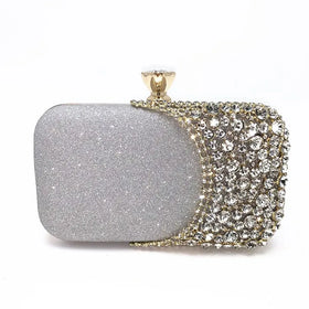Women European and American Luxury Party Bag Gold Clutch Bag Wedding Diamond Evening Bag