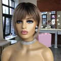 Raw Indian Hair From India Wholesale VendorEuropean 100 Virgin Human Hair Straight Headband Bob Wigs With Bangs for White Women