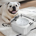 3L/101oz Stainless Steel Dog Floating Bowl Spill-Proof Non-Slip Slow Feeder Food-Grade Travel-Friendly Pet Water Bowl for Dogs