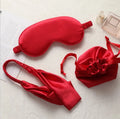 Hot Sale Customized Luxury Satin Silk Double Side Sleeping Eyeshade Travel Eye Mask Headbands With Gift Pouch MegaBDM
