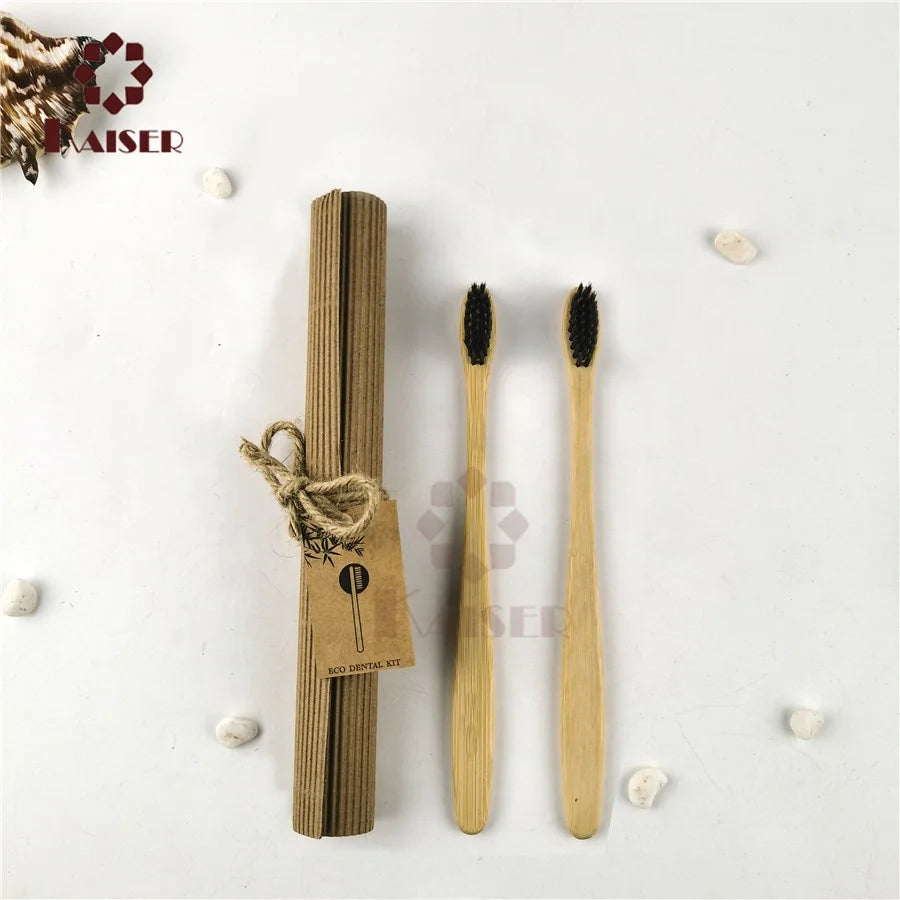 Bamboo Disposable Toothbrushes Natural Hotel Amenities