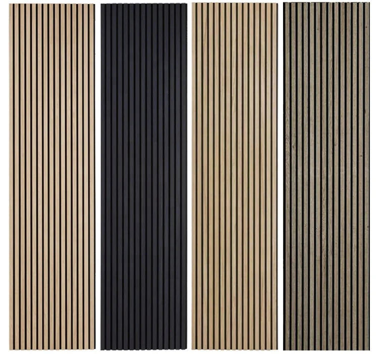 Akupanel Modern MDF PET Wood Slatted Wall Panels Manufacture Felt Acoustic Panels for Interior Decoration Soundproof