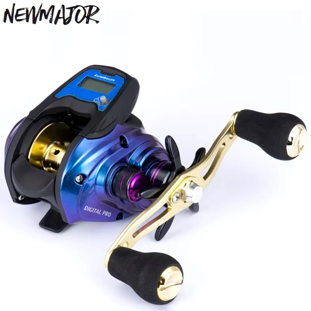 Lurekiller 9Kg 6.3:1 5+1BB Low Profile Baitcasting Reel with Digital Display Electronic Fishing Reel