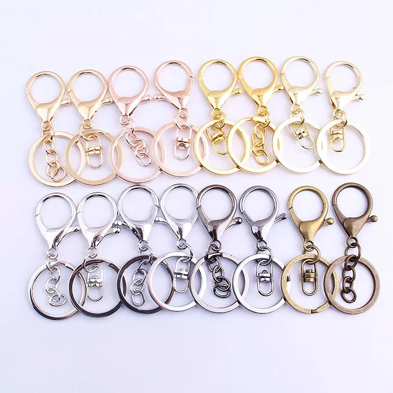 Factory Direct Sales of New Keychain Metal DIY Keychain Three Piece Set of Zinc Alloy Lobster Clasp Jewelry Accessories
