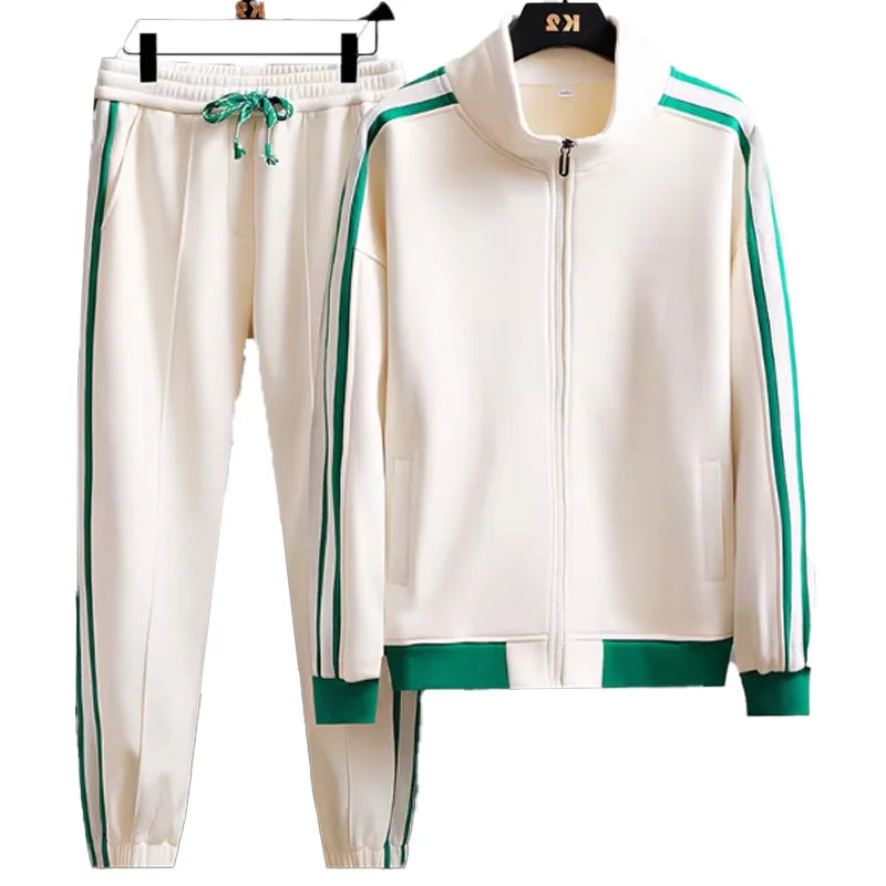 Spring and Autumn Men's Jogging Street Sportswear Two-Piece Long Sleeve Jacket Pants Suit Custom Logo Casual Suit