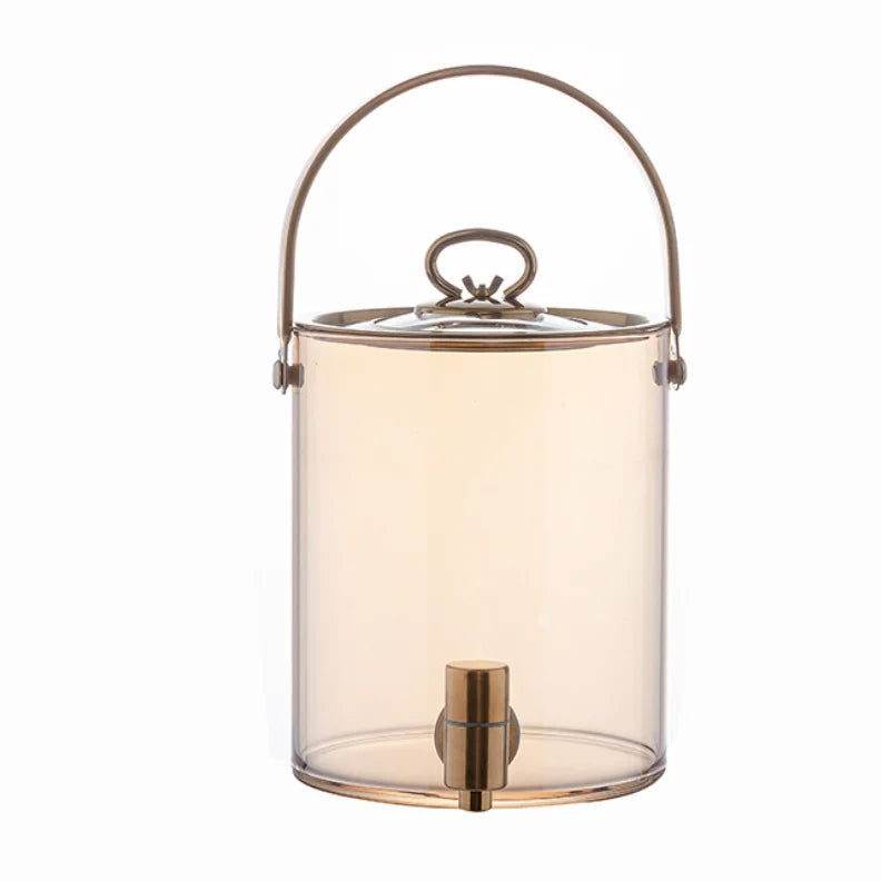 3.6L Barrel Glass Hip Flask Beverage Dispenser Set with Tap for Serving Cocktails and Beverages