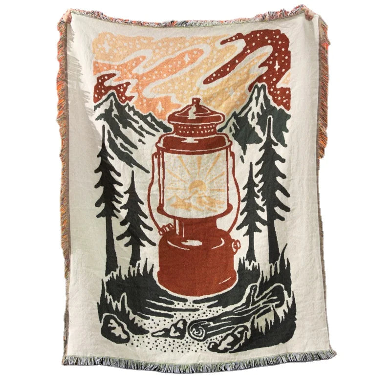 Custom Jacquard Woven Blanket Tapestry Woven Throw Blanket Bohemian Tapestry Wholesale for Room Decoration