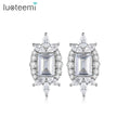 LUOTEEMI Fashion Earring Zircon Bridal Luxury Design Elegant Flower Big Stud Woman Diamond Stud Earing