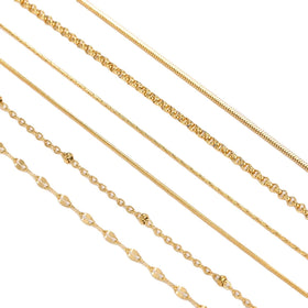 Factory Wholesale 18K Gold Plated Basic Bead Chain Necklace Extension Chain Stainless Steel Box Chain Necklace