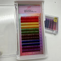 Full Volume Synthetic Hair Eyelash Extension Synthetic Silk Colorful Trays Volume Multi Color Eyelash Extensions