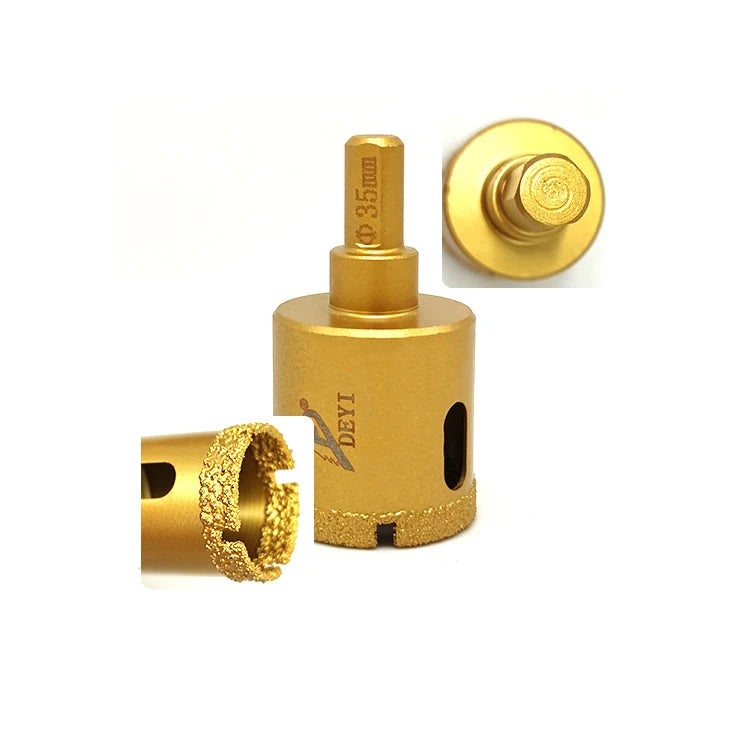 35 mm Vacuum Brazed Diamond Dry Drilling Core Tool with Triangular Shank Core Bits