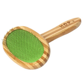 Factory Wholesale Tied Card Packaging Bamboo Wood Pet Pin Brush Cat Dog Grooming Slicker Brush With Sticky Beads