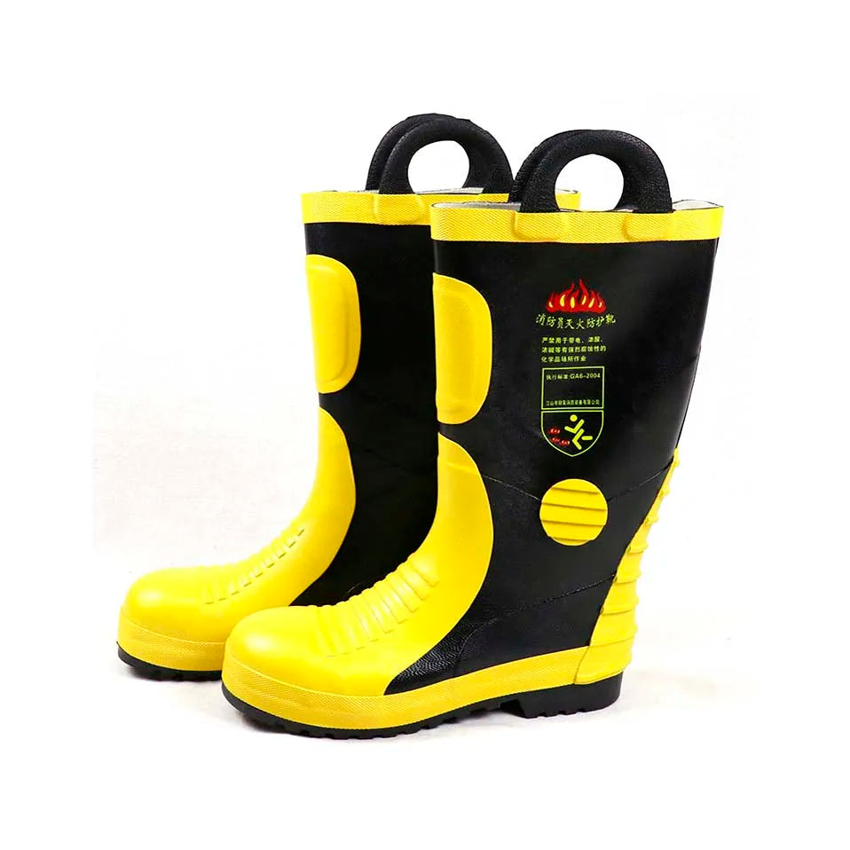 Rubber Firefighter Safety Shoes Anti-Fire Proof Boots for Fire Fighting Essential Equipment Accessory