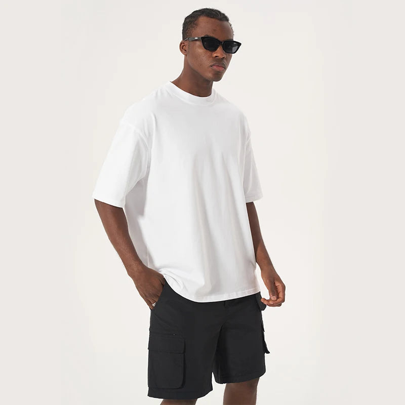 Top Quality Custom t Shirt logo Print Heavyweight Cotton Oversized Tshirt Drop Shoulder Men's T-shirts