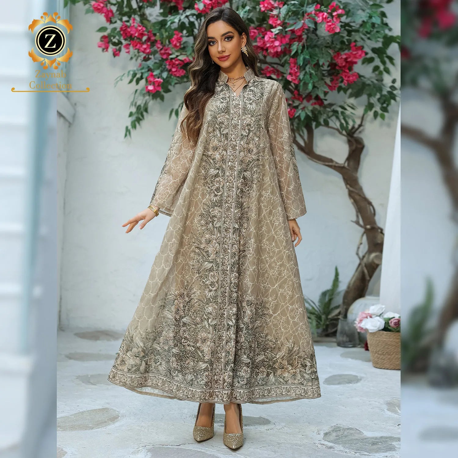 Zaynab Jalabiya Latest Design Dubai Abaya Turkey Muslim Fashion Dress Burkha Dubai Women Muslim Dress Jalabiya