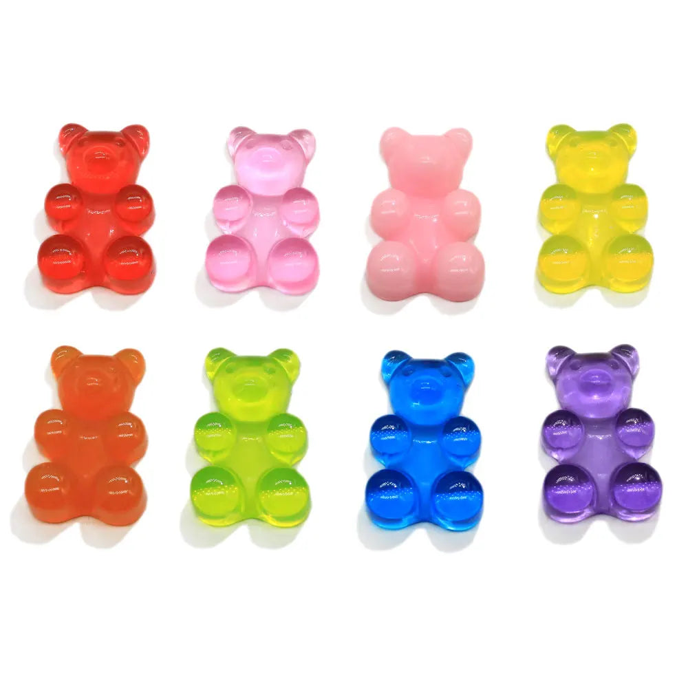 Cute Large Size Resin Gummy Bear Candy  Miniature  Charms Flat Back Cabochon  for Diy Jewelry Bracelets Necklace Decoration