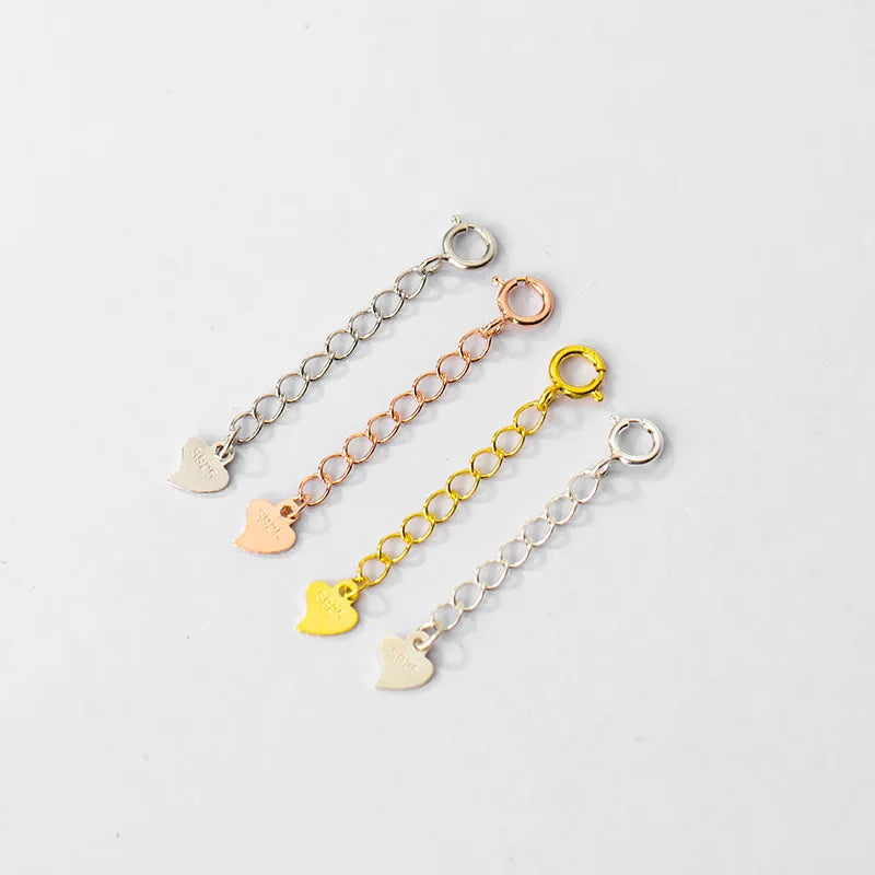 Genuine 925 Sterling Silver Fashion Jewelry Extension Chains for Necklace/Bracelet DIY Jewelry Accessory Findings