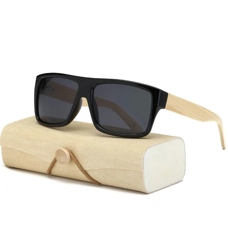 2025 High Stand Premium Quality Bamboo Wooden Recycled Half Plastic Pc Sunglasses Shades Holz Sonnenbrillen