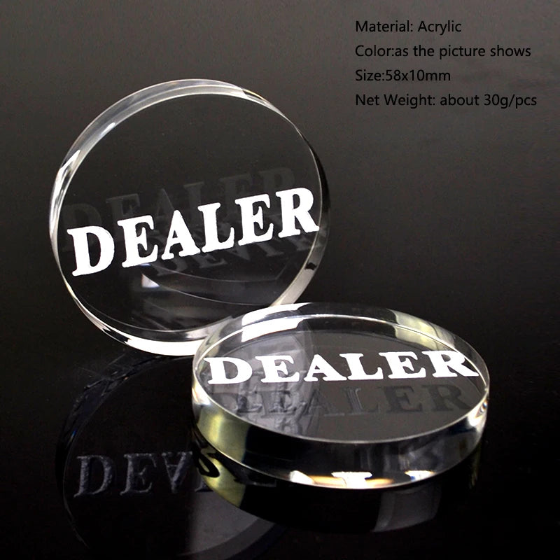 Factory Supply Acrylic Pressing Black and  White Double-sided Poker Cards Guard Poker Button-Peach Heart Dealer Casino Series
