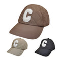 Autumn and Winter Fashion Letter C Soft Top Quilted Baseball Cap Thickened Warm Winter Hats