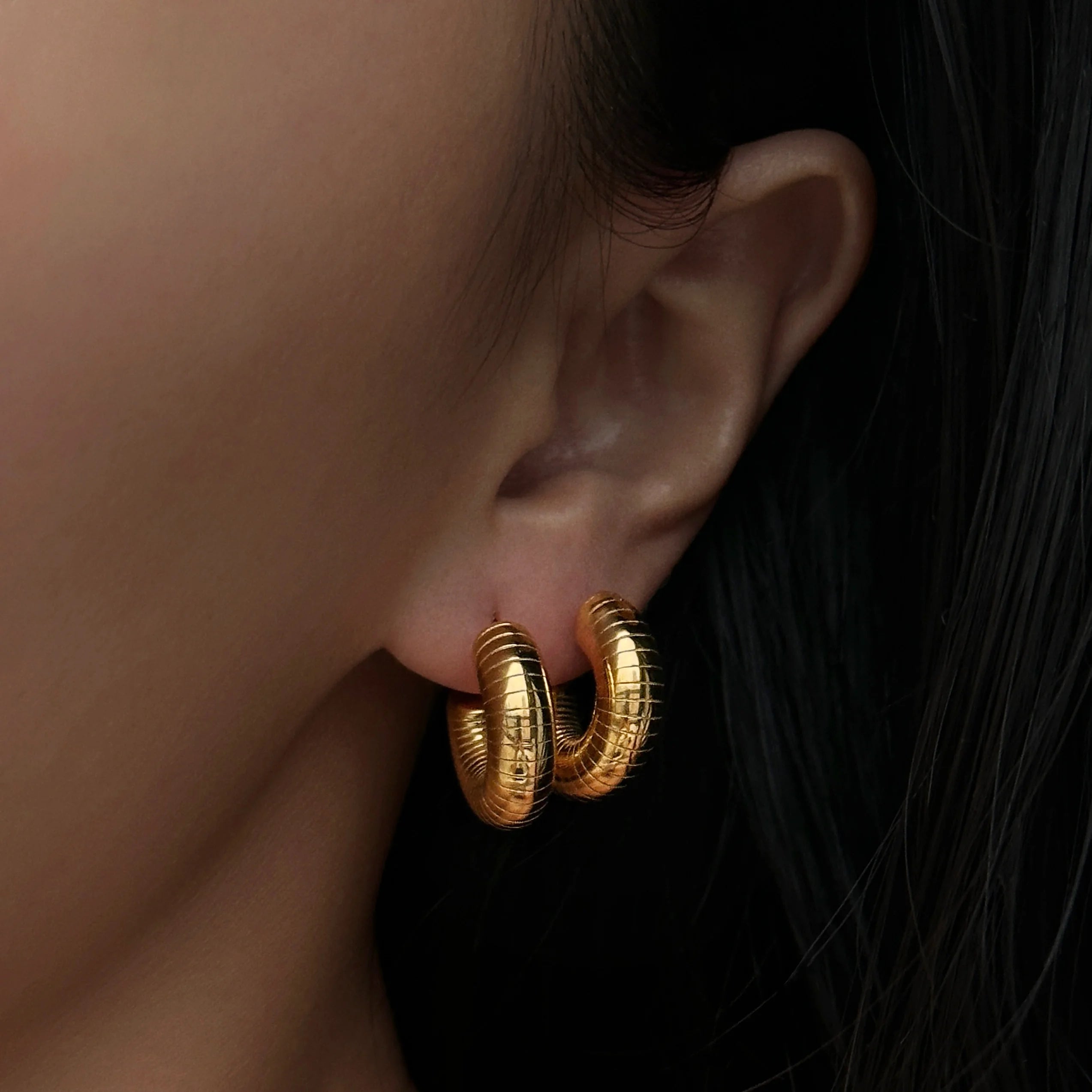2024 Dazan Summer 18k Gold Plated Unique Hypoallergenic Stainless Steel Vintage Palace Design Super Shine Geared Snail Earrings