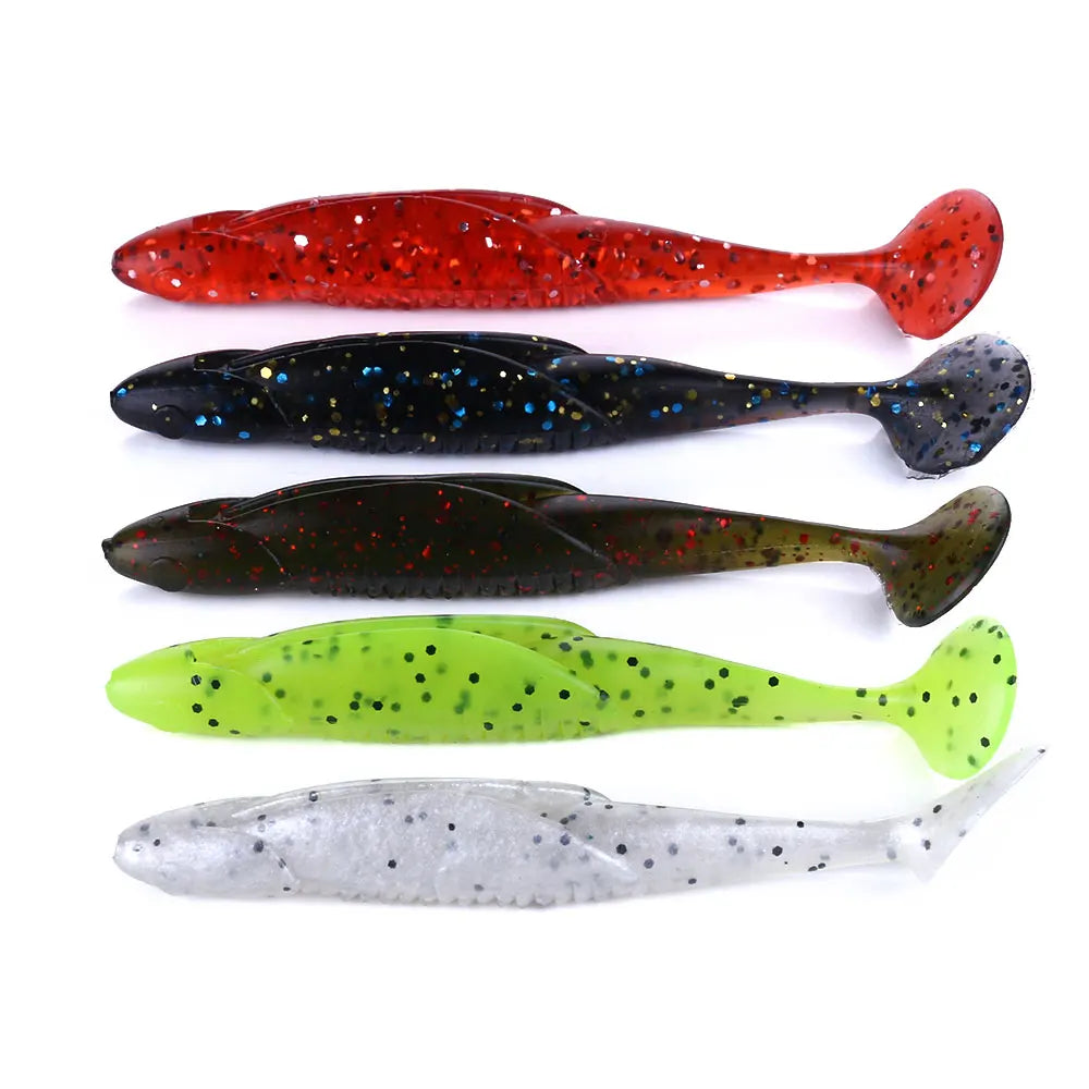 Silicone Fishing Lures 9.5cm/6g Mix Color t Tail Soft Bait Artificial Shad Lure Lure Swimbait