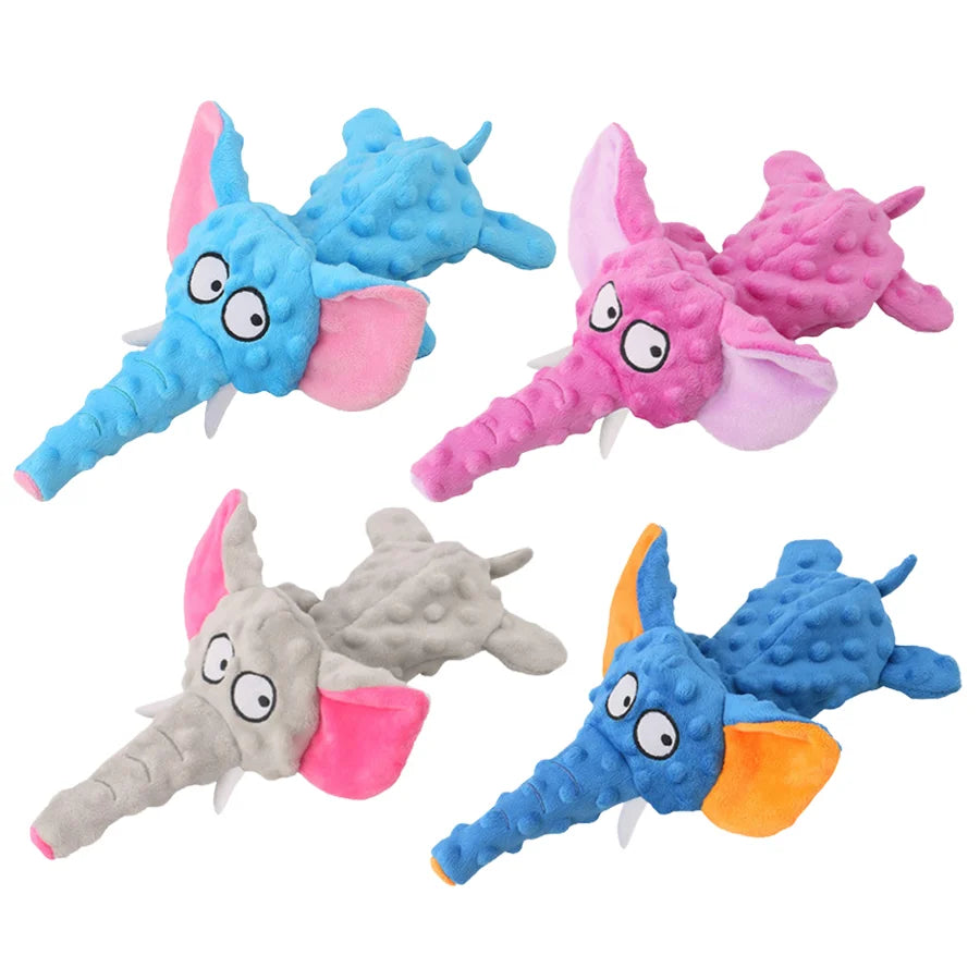 Hot Selling Elephant Shape Pet Plush Toy Interactive Squeaky Dog Toy Durable Dog Chew Toy