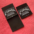 Center Fold Brand Size Weaving logo Clothing Labelfolded Design Stitching on Damask Woven Label
