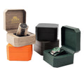 Pu Leather Classic Watch Storage Boxes for Men Luxury Pu Leather Watch Storage Box with Custom logo Octagonal