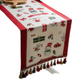 2024 Customized Red Christmas Snowman Tassel Table Runner New Year Home Decor for Party and Restaurant