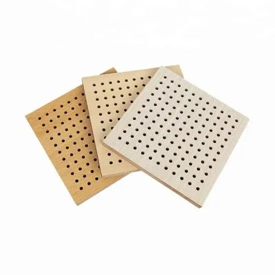 HPL Veneer Modern Wooden Perforated MDF/MGO Board Acoustic Board for Hotel Use 2440*1220 Factory Direct Sales Wholesale