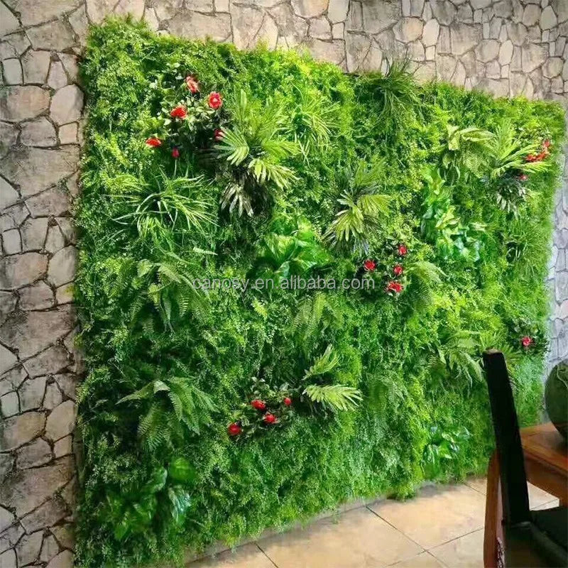 Outdoor Indoor Decoration Grass Vertical Wall Green Wall Artificial Peony Hedges Green Plant Wall Panel